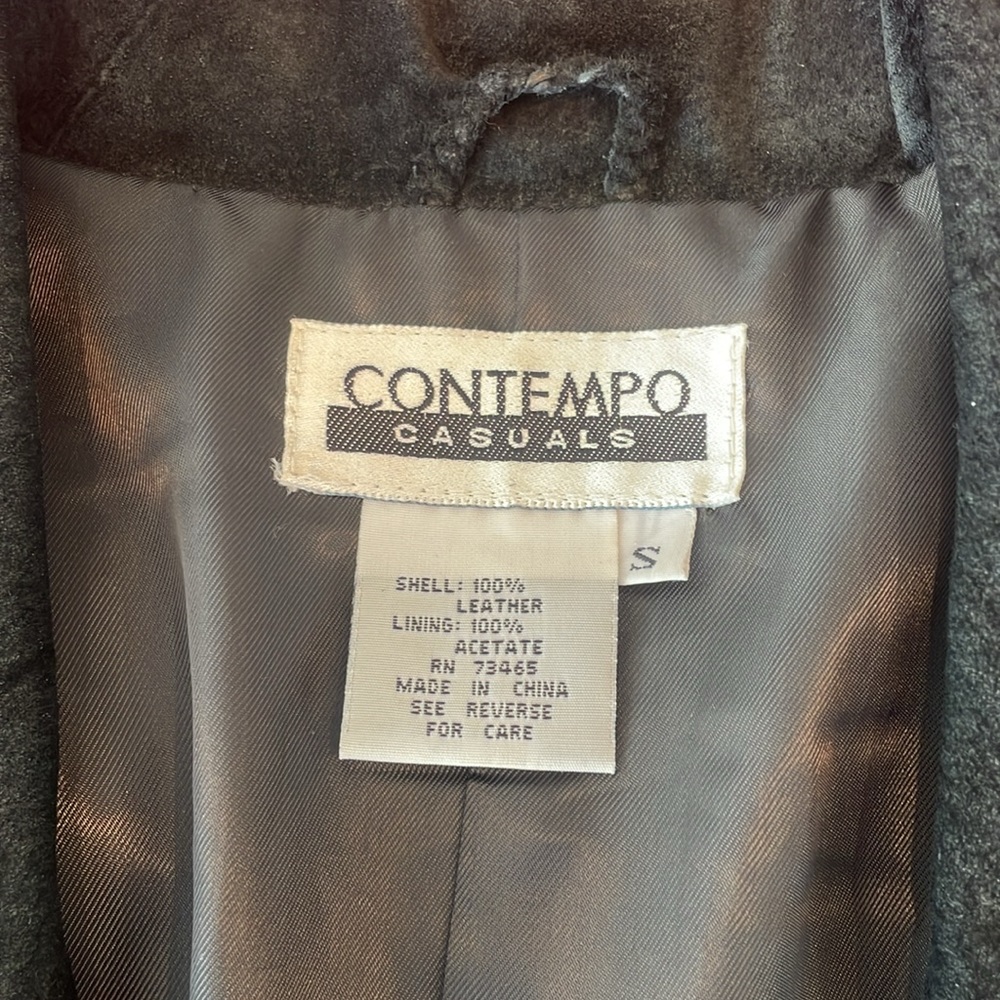 Vintage Rare CONTEMPO Casuals Fringe Leather Jacket - Picture 8 of 11